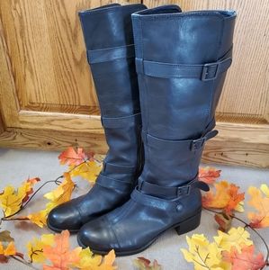 Vince Camuto Tall Black Leather Boots Size10